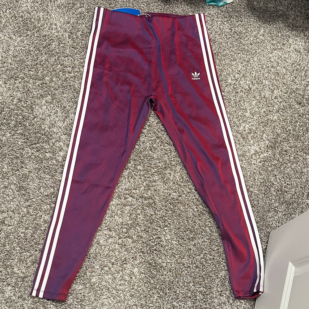 NWT Adidas Red and Purple Leggings large